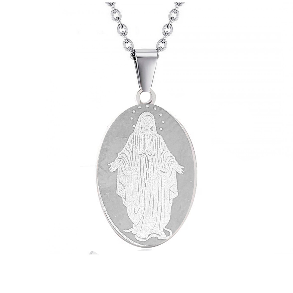 Collar Medalla Virgen Maria +Estuche 